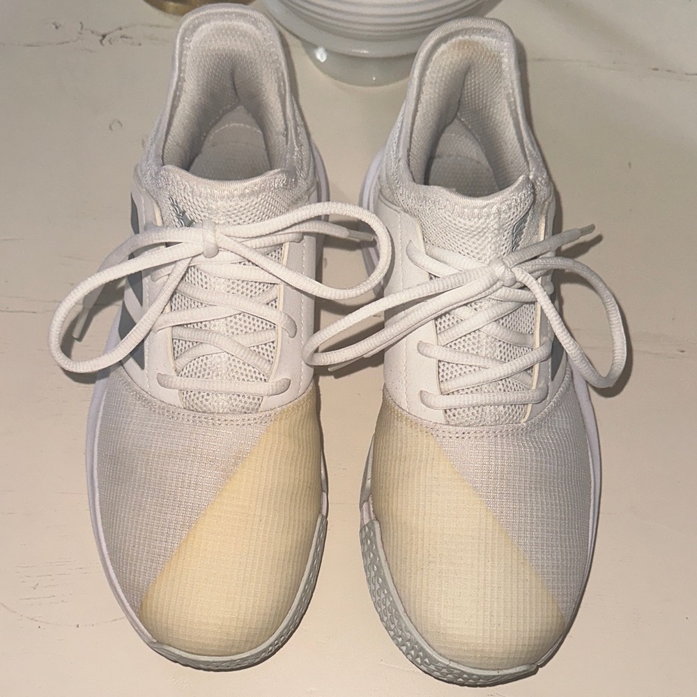Adidas Women's Tennis Court Sneakers in White and Cream